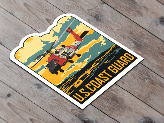 USCG Vintage Helicopter Sticker